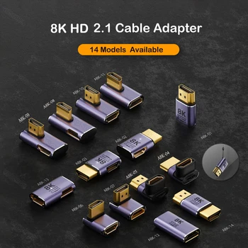 8K compatibil HDMI 2.1 Cablu Conector Adaptor 270 Unghi de 90 de Grade 2 Bucati de sex Masculin la Feminin Convertoare Cablu Adaptor Extender