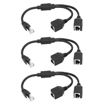 3X RJ45, 1 Mascul La 2 Femele Ethernet Splitter Cablu Pentru Super Cat5, Cat6, LAN Ethernet Rețea Cablu de Extensie Adaptor