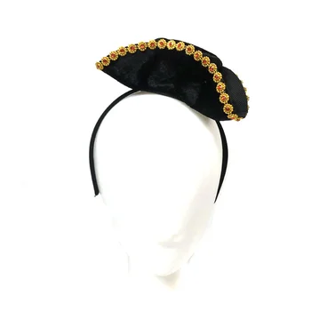 10buc Halloween Pirat Mini Top Hat Black Headband Caciulita Costumul Tema Consumabile Partid Decor elemente de Recuzită de Ziua Nuntii
