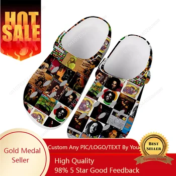 Legenda Bob Marley Reggae Rasta Acasă Bloca Barbati Femei Tineret Fată Băiat Sandale Pantofi Grădină Personalizate De Pantofi De Plaja Gaura Papuci