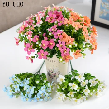 YO CHO 1 Buchet Artificial Ulei de Eucalipt Tablou Orhidee, Flori de Nunta de Decorare Acasă Mătase Albă Floare Fals Flori de Orhidee