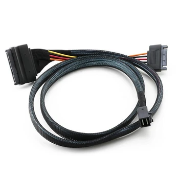 0,75 M/2.46 Ft Mini SAS SFF 8643 La U. 2 SFF-8639 Cablu Cu 15 Pini de sex Feminin Conector SATA SSD Cablu de Alimentare de Sârmă 12Gb/S
