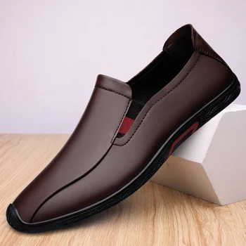 Stil britanic de Înaltă calitate Barbati din Piele Pantofi Casual Talpa Moale Anti-Alunecare, Mocasini Birou de Afaceri pentru Barbati Pantofi Rochie