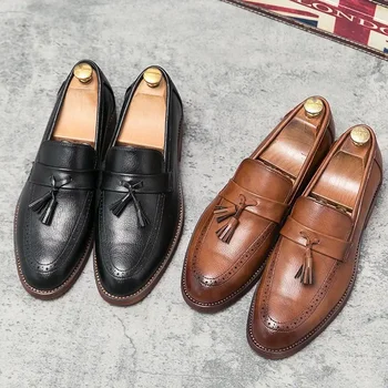 Pantofi pentru bărbați de Noi Oameni de Afaceri Formale Stil Britanic a Crescut Costum din Piele Pantofi de Primăvară Ciucure de Tineret Mocasini Barbati