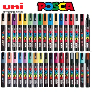 Uni 1 buc Colores Markeri Vopsea Plumones Posca PC-1M/3M/5M 예술용품 Mercaderes Marker pentru Școala de Papetarie Acrilice Graffitti