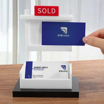 Dublu-Cell Display Stand De Carte De Afaceri Desktop Cutie Specială Birou Vizite De Afaceri Cardului, Titularul Cardului De Birou Raft Cutie De Depozitare