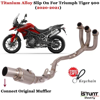 Motocicleta de Evacuare, Complet Sistemul de Evacuare Modificat de Aliaj de Titan Mijloc Față Link-ul de Țeavă Pentru Triumph Tiger 900 GT/Rally 2020 2021