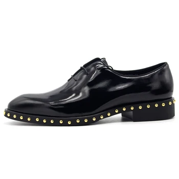 Moda Nit Barbati Pantofi de calitate de Top Negru Oxfords a Subliniat toe din Piele pantofi de Nunta de Dantela-up pantofi Rochie Manual pentru bărbați