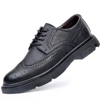 Piele naturala Barbati Casual Pantofi cu Talpa de Cauciuc Non-Alunecare, Rezistent la Uzura Mens Pantofi Oxford Lace Up Bocanc Pantofi pentru Bărbați