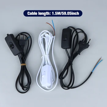 303 Online Comutator GB Extindere a UE Cabluri Cablu AC Cablu de Alimentare Desktop Iluminat LED Benzi Cablu de 1,5 m Alb Negru