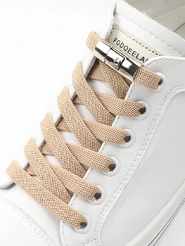 NOI Elastic Nu Lega șireturile de la Pantofi Magnetic Lock Laces fără legături Adidasi pentru Șireturi 8MM Copil Adult Rapid Plat Banda de Cauciuc 1Pair