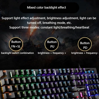 Tastatură mecanică de Gaming Keyboard pentru PC si Laptop (Negru)