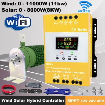 12V 24V 48V 5000W 6000W MPPT Hibrid Vânt Solar de Încărcare WIFI Booster Controller Regulator Lifepo4 baterie Litiu Plumb Acid Baterie GEL