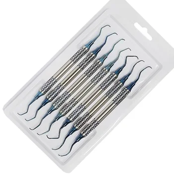 7Pcs Detartraj Dentar Subgingival Scalare Set de scule pentru Eliminarea Tartrului Dentar Dintii Scala de Curățare Parodontale Îngrijire Orală Instrument
