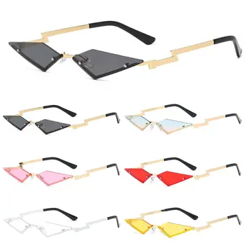 Cadru metalic Romb ochelari de Soare Moda UV400 fără ramă Poligon Ochelari de Soare Colorate Halloween Ochelari de vedere pentru Femei și Bărbați