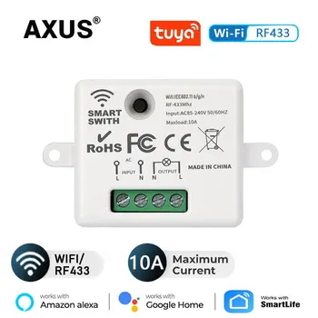 AXUS WiFi Mini Comutator Inteligent Modul Releu Tuya Singur Fir de Telefon Mobil de la Distanță Controler RF 433 WiFi Controlate cu Regularitate