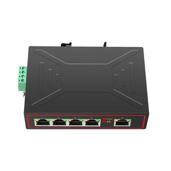 5 Porturi 100M Industriale Comutator de Rețea RJ45 Hub Internet Splitter RJ45 Switch Plug and Play pe Șină DIN Tip Spori