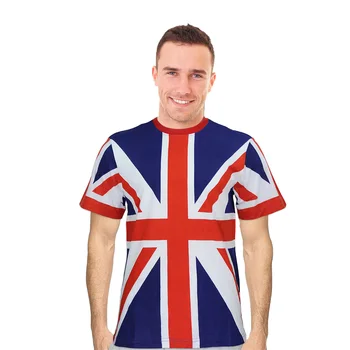 Union Jack Flag Tricou Marea Britanie Tricouri Gât Bumbac Respirabil Marea Britanie Tematice Haine Pentru Sport