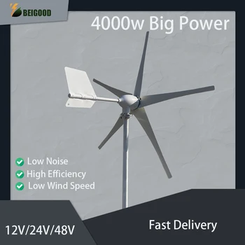 4000W Orizontală Turbina Eoliana 12V 24V 48V Generator 3/5Blades Trei Faze Mică Moară de vânt Energie Gratuită Cu Încărcare Controler