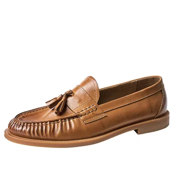 Mocasini Barbati Britanic Retro Pantofi Barbati Piele De Vacă De Afaceri Pantofi Barbati Casual Rochie Pantofi Mocasini Designer De Pantofi Pentru Bărbați De Înaltă Calitate