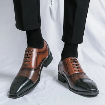 Noua Moda Formale Din Piele Brand Italian De Pantofi Pentru Bărbați De Comfort Talpa De Cauciuc Pantofi Birou De Afaceri De Sex Masculin Pantofi Rochie Bal Încălțăminte