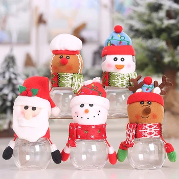 Crăciun Candy Jar Sac De Cadouri De Craciun Decoratiuni Pentru Casa Santa Sticla De Stocare Multifunctionala Copil Delicat Cutie De Cadouri Pentru Copii