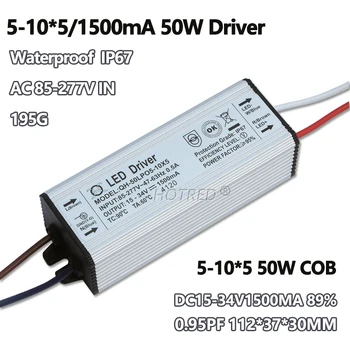 50W LED Driver 1500mA DC15-34V Alimentare IP67 rezistent la apa Driver de Curent Constant de Iluminat, Transformatoare, Pentru 50 Watt Proiector