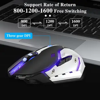 2.4 G Wireless USB de Joc Mouse-ul de încărcare 4 Butoane Ergonomice Mouse-ul pentru Calculator Laptop LED cu iluminare de fundal pentru IOS Android